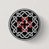 Celtic Knot Red Metallic Round Button (Vorderseite)