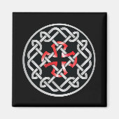 Celtic Knot Red Metallic Square Magnet (Vorne)