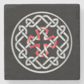 Celtic Knot Red Metallic Stone Untersetzer (Vorderseite)