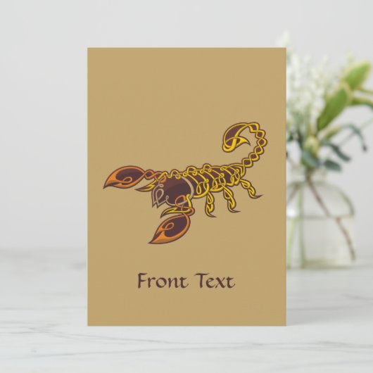 Celtic Knot Scorpion Einladung (Stehend Vorderseite)