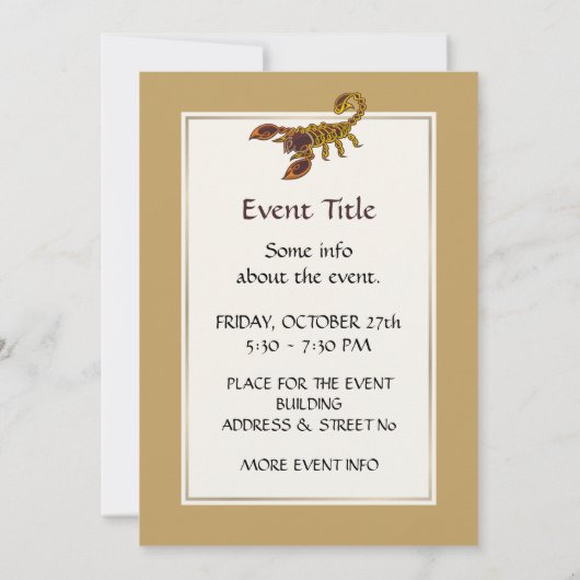 Celtic Knot Scorpion Einladung (Rückseite)