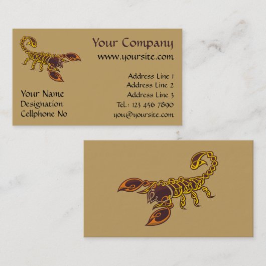 Celtic Knot Scorpion Visitenkarte (Vorne/Hinten)