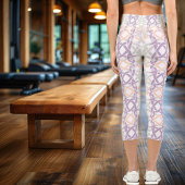 Celtic Knot Serenity - Lila, Peach & White Capri Leggings