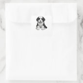 Celtic Knot Sheepadoodle Quadratischer Aufkleber (Tasche)