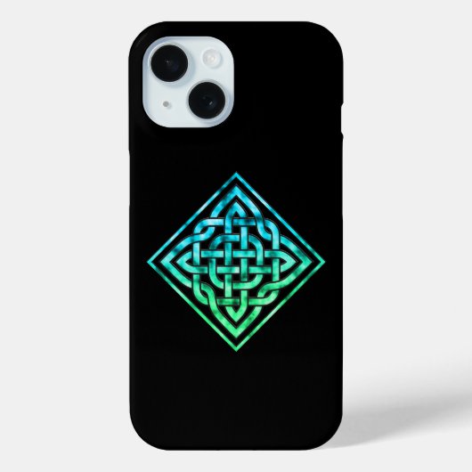 Celtic Knot - Single Blue Green iPhone 15 Fall Case-Mate iPhone Hülle (Rückseite)
