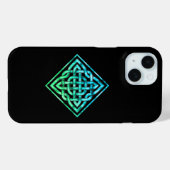 Celtic Knot - Single Blue Green iPhone 15 Fall Case-Mate iPhone Hülle (Rückseite (Horizontal))