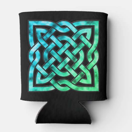 Celtic Knot - Single Square Blue Green Dosenkühler (Rückseite)