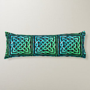 Celtic Knot - Square Blue Green Body Pillow Seitenschläferkissen