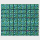 Celtic Knot - Square Blue Green Design Geschenkpapier (Flach)