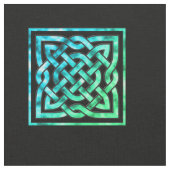 Celtic Knot - Square Blue Green Design Stoff (Nahaufnahme)