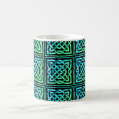 Celtic Knot - Square Blue Green Kaffeetasse (Mittel)