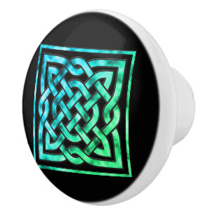 Celtic Knot - Square Blue Green Known Keramikknauf