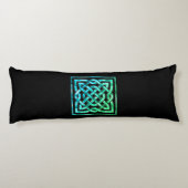 Celtic Knot - Square Blue Green Seitenschläferkissen (Rückseite)