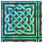 Celtic Knot - Square Blue Green Stoff (Nahaufnahme)