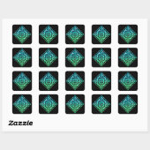 Celtic Knot Square Stickers - Diamond Blue Green (Blatt)