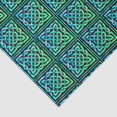 Celtic Knot - Square Tile Blue Green Tissue Paper Seidenpapier (Ausschnitt)