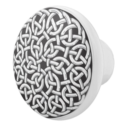 Celtic Knot Style Door Knob Kabinett Pull Keramikknauf (Rechts)
