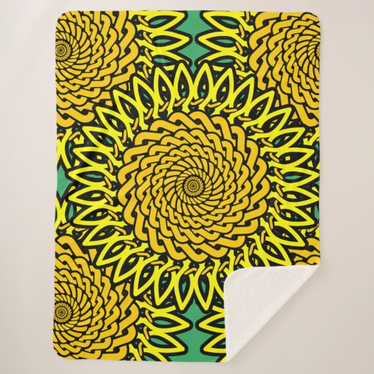 Celtic Knot Sunflower Pattern Sherpadecke (Vorderseite)