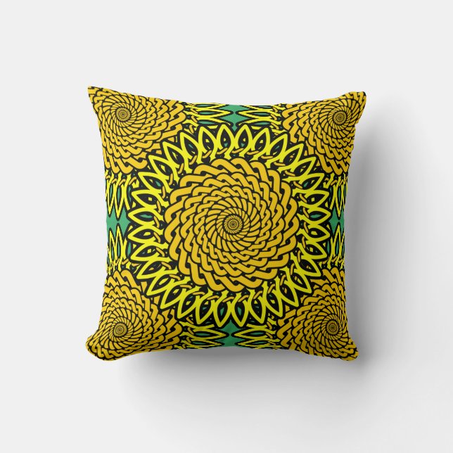 Celtic Knot Sunflower Pattern Throw Kissen (Vorderseite)