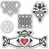 Celtic Knot Thistle Claddagh Vinyl Cutout Aufkleber (Vorderseite)