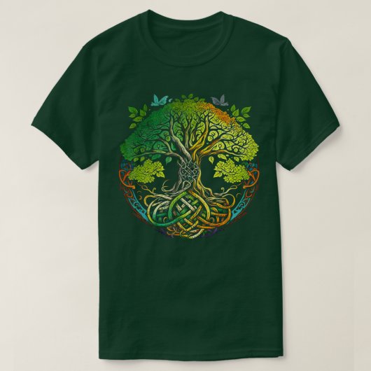 Celtic knot tree life or Gaelic Knüpfarbeit Art T-Shirt (Design vorne)