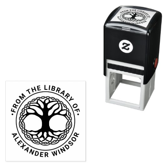 Celtic Knot Tree of Life #2F Library Book Name Permastempel (Beispiel)