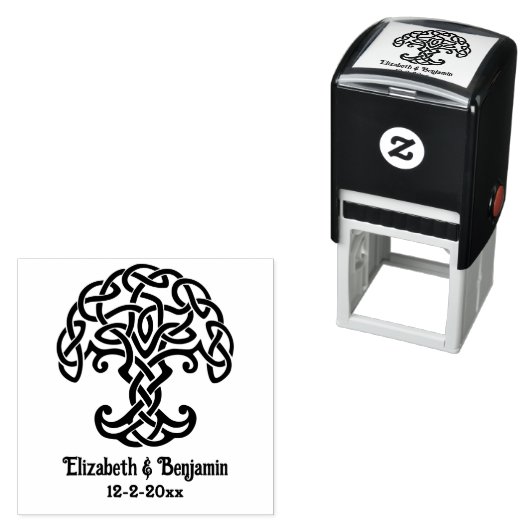 Celtic Knot Tree of Life Couple Names Date Permastempel (Beispiel)