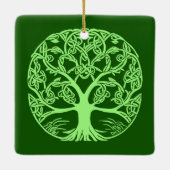 Celtic Knot Tree of Life Emerald Green Keramikornament (Rückseite)