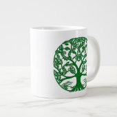 Celtic Knot Tree of Life in Emerald Green Jumbo-Tasse (Vorderseite Rechts)