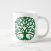Celtic Knot Tree of Life in Emerald Green Jumbo-Tasse (Rechts)