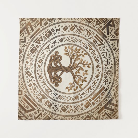 Celtic Knot Tree of life -Yggdrasil Wandteppich (Vorderseite (Horizontal))