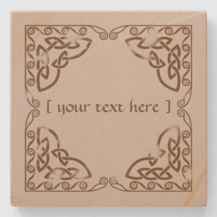 Celtic Knot Tribal Design Brown Weatherversion Steinuntersetzer