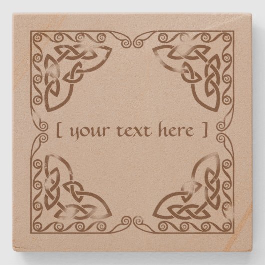 Celtic Knot Tribal Design Brown Weatherversion Steinuntersetzer (Vorderseite)