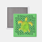 Celtic Knot Turtle (Green) Magnete Magnet (Vorderseite/Rückseite)
