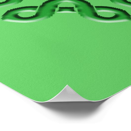 Celtic Knot Turtle (Green) Poster (Ecke)