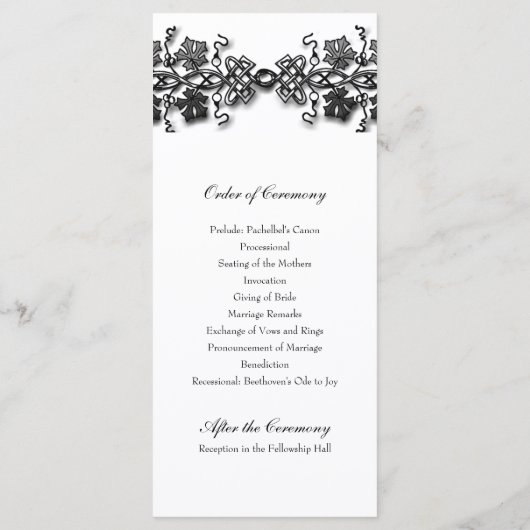 Celtic Knot Twining Vines Wedding Program Programm (Rückseite)