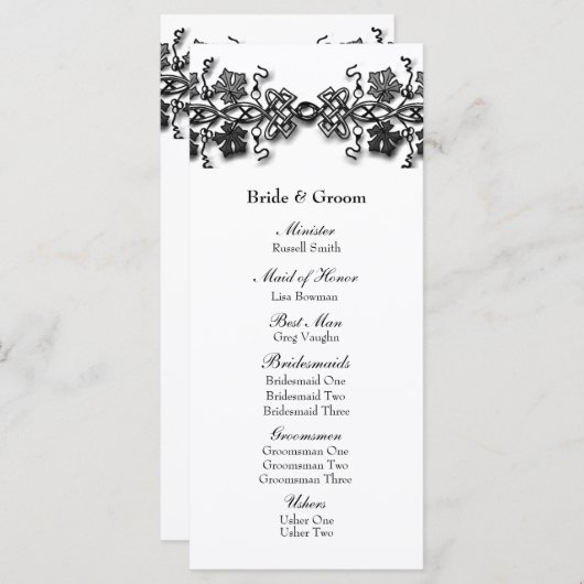 Celtic Knot Twining Vines Wedding Program Programm (Vorne/Hinten)