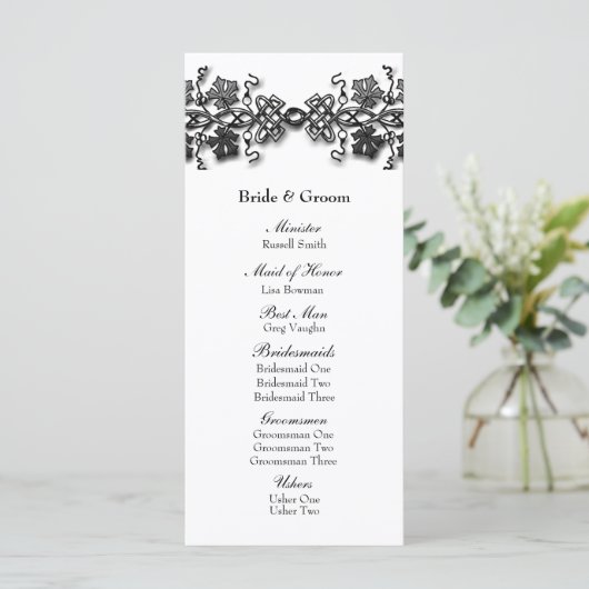 Celtic Knot Twining Vines Wedding Program Programm (Stehend Vorderseite)