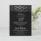 Celtic Knot Überraschung 18. Geburtstagsparty Einladung (Stehend Vorderseite)