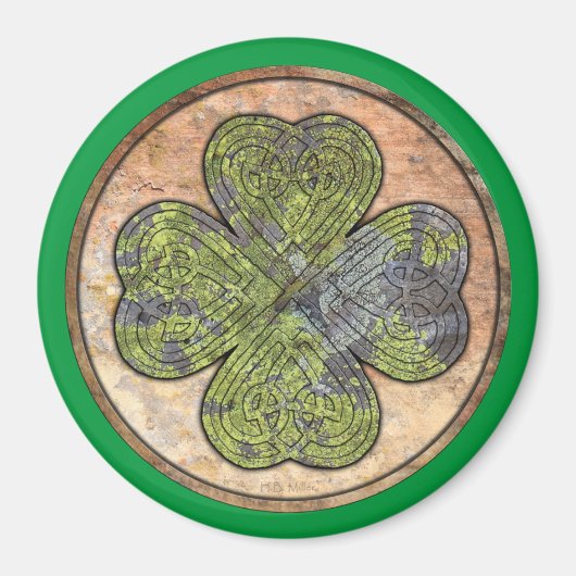 Celtic Knot - Vierblättriges Kleeblatt Magnet (Vorne)