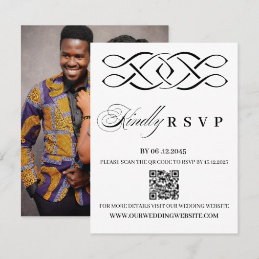 Celtic Knot Wedding RSVP Card Karte (Vorne/Hinten)