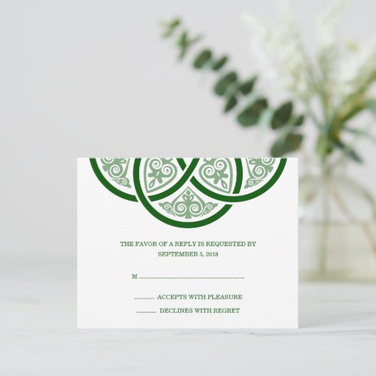 Celtic Knot Wedding RSVP Cards Karte (Stehend Vorderseite)