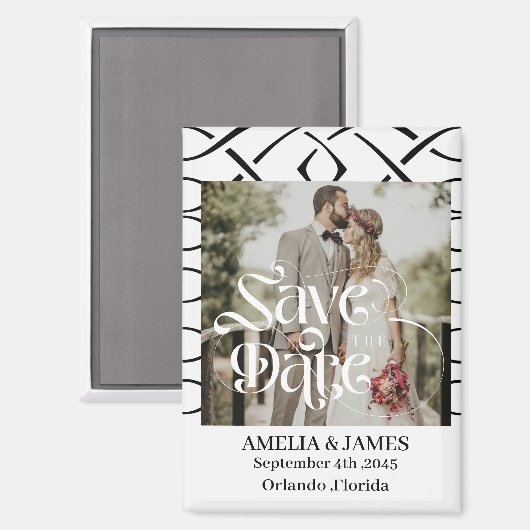 Celtic Knot Wedding Save the Date Magnet (Vorderseite/Rückseite)