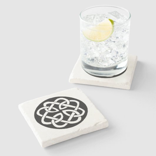 Celtic Knot Work Circle Steinuntersetzer (Seitenansicht)