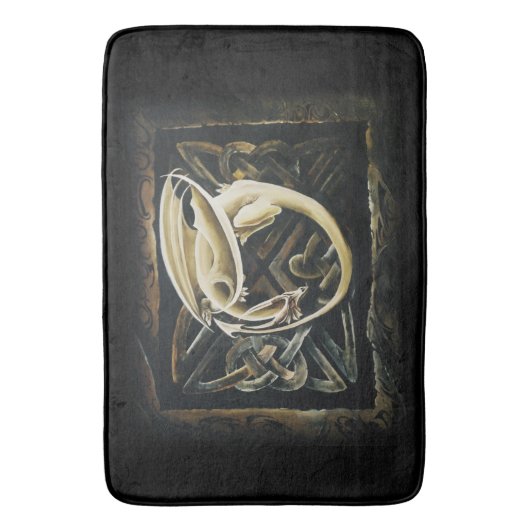 Celtic Knot Work Cream Dragon Badematte (Vorderseite Vertikal)