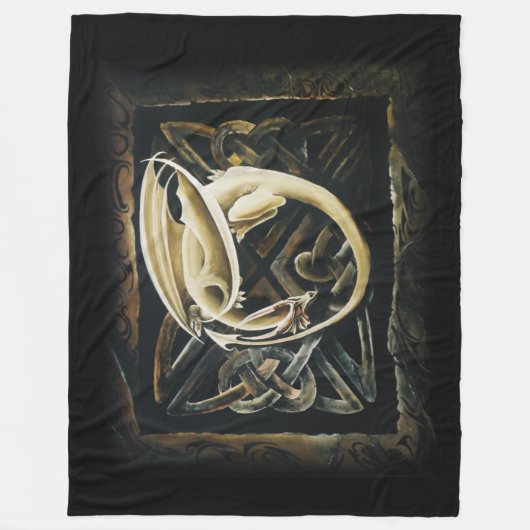 Celtic Knot Work Cream Dragon Fleecedecke (Vorderseite)