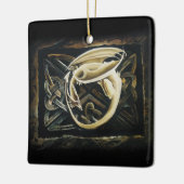 Celtic Knot Work Cream Dragon Keramikornament (Links)