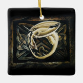 Celtic Knot Work Cream Dragon Keramikornament (Vorderseite)