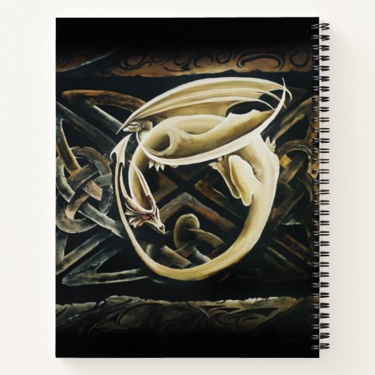 Celtic Knot Work Cream Dragon Notizblock (Rückseite)
