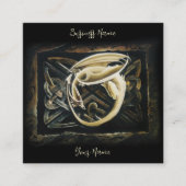 Celtic Knot Work Cream Dragon Quadratische Visitenkarte (Vorderseite)